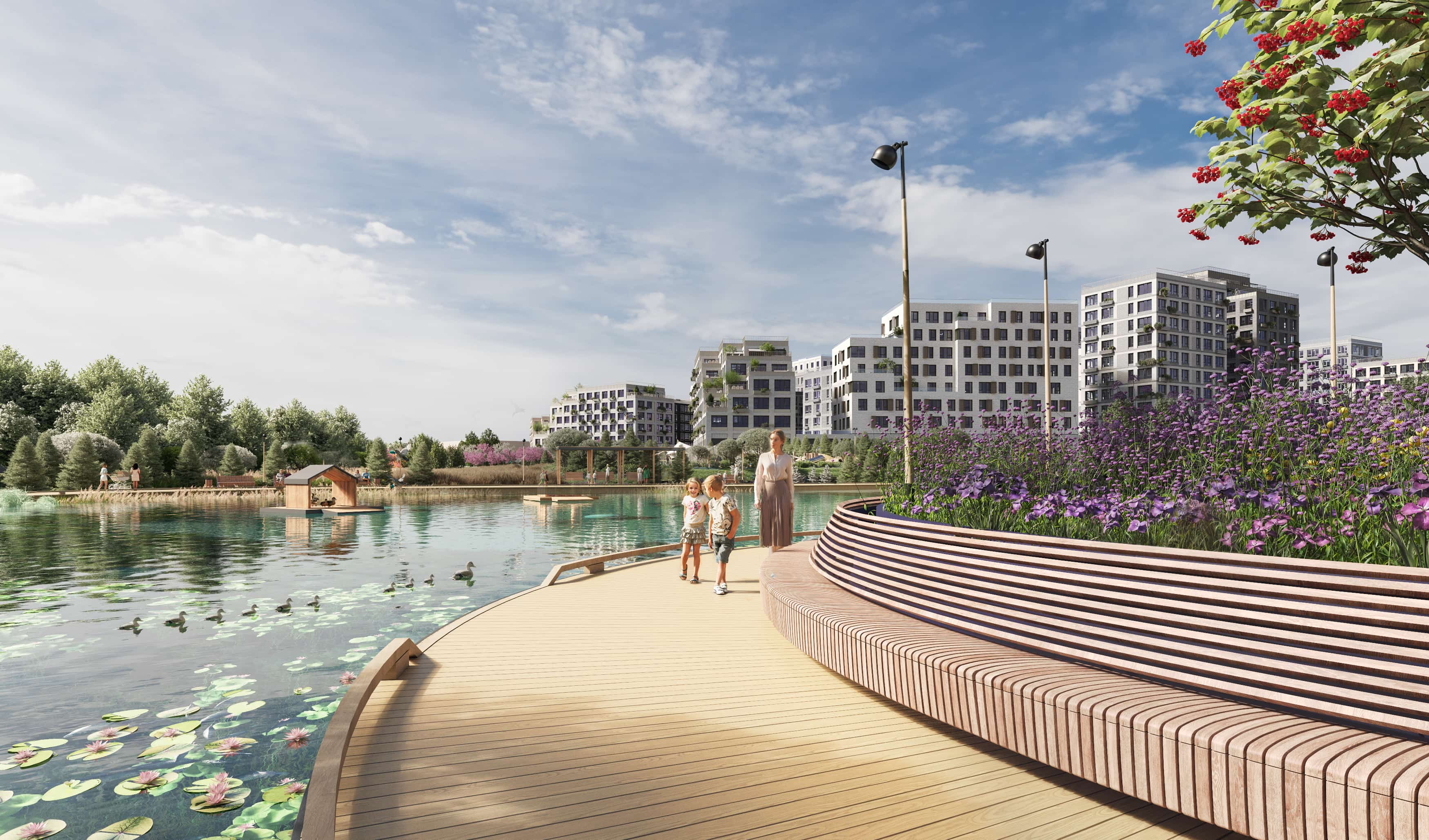 Парк. Набережная у пруда